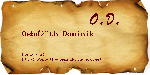 Osbáth Dominik névjegykártya